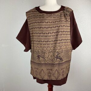 Marciano High Collection Brown Tunic Top Size XL EUC